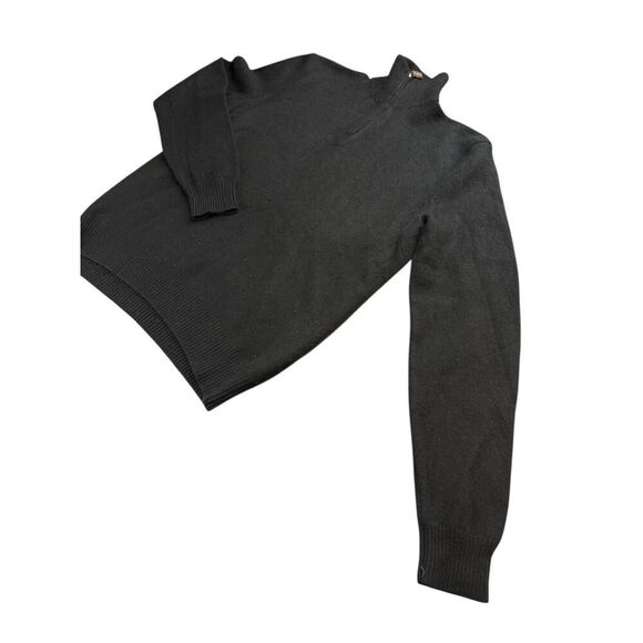 Polo Ralph Lauren 100% Cashmere Half Zip Sweater Black Women’s Size L - Picture 4 of 9